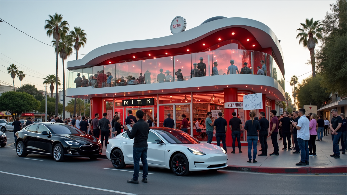 Elon Muskin Tesla-ravintola aiheuttaa kiistoja ja protesteja