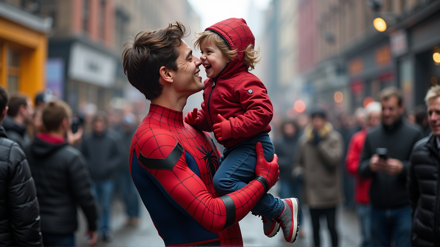 Tom Hollandin Häikäisevä Temppu Pienen Fanin Kanssa Hurmaa Sydämet Spider-Man -kuvauspaikalla!