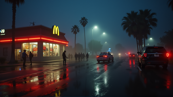 Traginen ampumavälikohtaus East Hollywoodin McDonald'sin ulkopuolella: Yksi kuollut